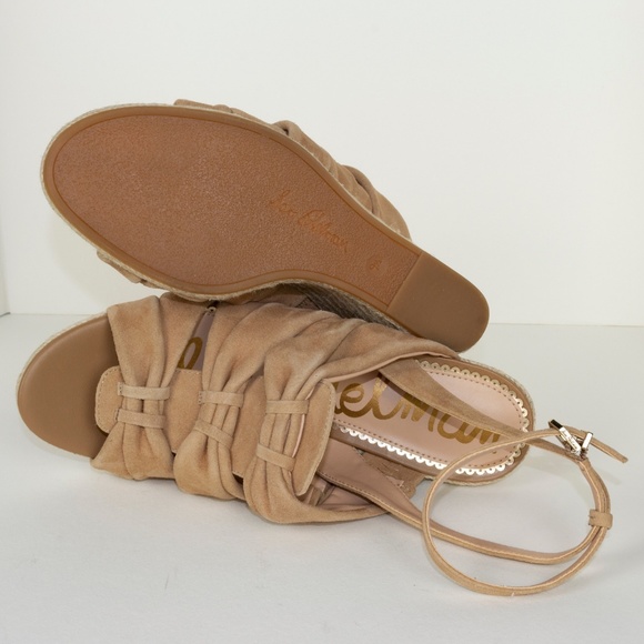 Wedge sandals suede Sam Edelman natural tan straps - Picture 3 of 5